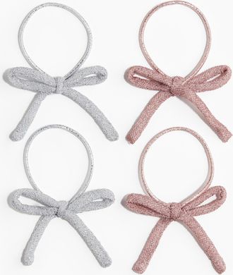 H&M 4er-Pack Haargummis mit Schleife - Pink