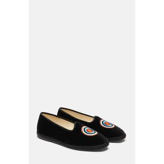 Scarosso Target Slippers in Black - Velvet at Nordstrom, Size 42