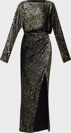 SIMKHAI Angelique Metallic Jacquard Column Gown