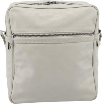 Louis Vuitton Clarkson Messenger Monogram Shadow Leather White Canvas Handbag (Pre-Owned)