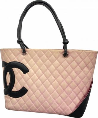 Chanel Black Pink Leather Tote Bag (Pre-Owned)