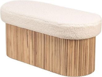 Nordlys Banco estilo escandinavo en lana blanca