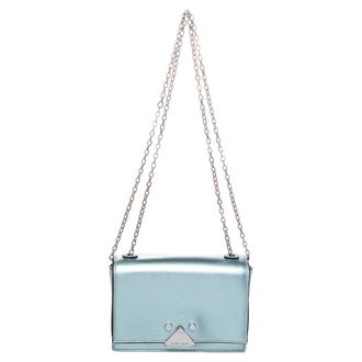 Emporio Armani Metallic Mint Green Leather Chain Shoulder Bag