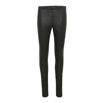 Karen by Simonsen Leather Trousers, female, Black, XL, Black Leather Trousers Meteorite Style