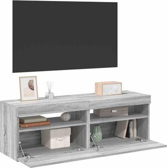 vidaXL Vidaxl - Muebles De Tv 2 Uds Con Luces Led Gris Sonoma 60x35x40 Cm