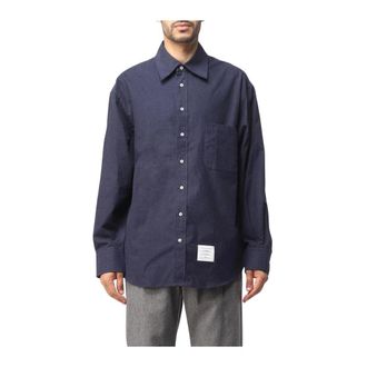 Thom Browne Heren, Overhemden, Blauw, Maat: L Katoen