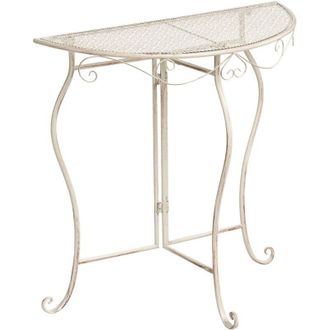 Beliani Beliani - Tavolo da bistrot per esterni in metallo light beige Folelli