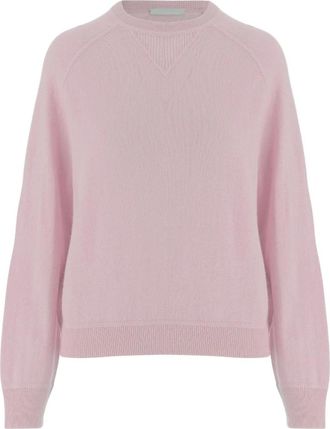 Allude Round-neck Knitwear, female, Pink, XS, Wool and Cashmere Jumper
