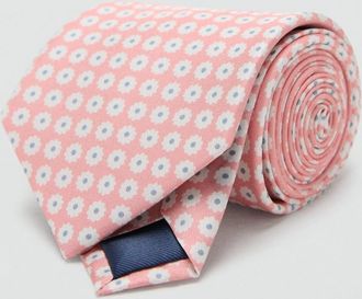 Mango Cravatta 100% seta stampa fiori rosa pastello - Uomo - Taglia unica - MANGO MAN