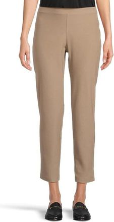 Eileen Fisher Pants Womens Cocoa Slim Fit Elastic Waist Ankle Crop KFC319