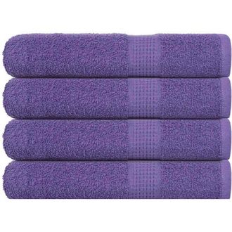 vidaXL Asciugamani 4 pz Viola 100x200 cm 360 g/m&sup2; 100% Cotone - Vidaxl