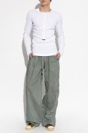 Dolce & Gabbana Wrinkled-effect Trousers, Mens, Green