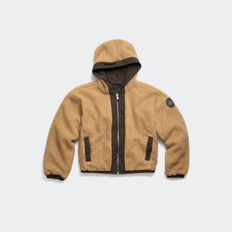 Canada Goose Alberni Reversible Fleece Bomber (Women, Ecru Beige/Terra, XS)