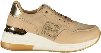 Laura Biagiotti Schoenen, Dames, Beige, 38 EU, Beige Rhinestone Dames Sneaker