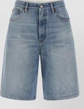 Maison Margiela denim wide-leg knee-length bermuda shorts