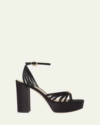 Gianvito Rossi Crepe Ankle-Strap Platform Sandals