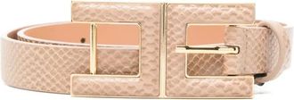 Elisabetta Franchi Cintura con fibbia goffrata - Toni neutri