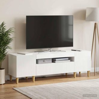 vidaXL Vidaxl Mobile Tv Led Bianco Lucido Legno Ingegnerizzato