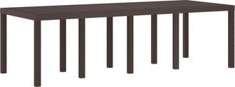vidaXL Mesa de Jardín Marrón 250 x 100 x 73 cm ratán sintético Vidaxl