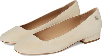 Lauren Ralph Lauren Emellie Suede Ballet Flat Womens Flat Shoes Sand Dune : 9.5 B - Medium