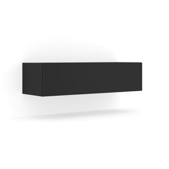 Petits Meubles Mueble tv de pared 1 puerta 120 cm paneles laminados negro mate