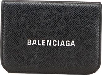 Balenciaga Black Leather Wallet (Tri-Fold) (Pre-Owned)