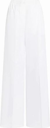 Patou Broek met elastische tailleband - Dames - Wijde Broeken - Wit - S - Katoen - Broeken