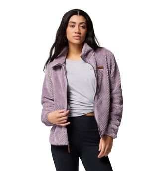 Columbia Womens Fire Side Ii Sherpa Full Zip, Shale Purple, M