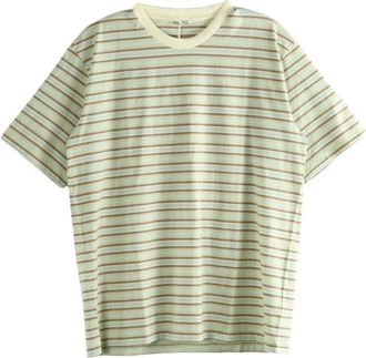 Auralee T-Shirts, male, Green, Size: XL Gradient Stripe Jersey Tee