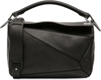 Loewe 2016 medium Puzzle kalfsleren tas - Zwart