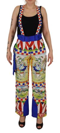 Dolce & Gabbana Womens Printed Multicolor Polyester Cargo Pants