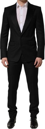 Dolce & Gabbana Black Wool Slim Fit Formal 2 Piece Men Suit
