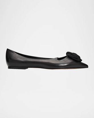 Roger Vivier I Love Vivier Rose Leather Ballerina Flats