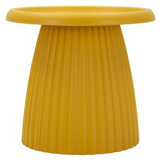 Dmora Mesa De Centro Dasifa, Apta Para Interior/exterior, Forma Redonda, Color Amarillo, 52x45x52h Cm Amarillo Mostaza