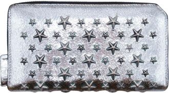 Jimmy Choo London Metallic Silver Long Wallet (Bi-Fold) (Pre-Owned)