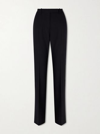 Tom Ford Pantaloni A Gamba Dritta In Lana Grain De Poudre - Nero