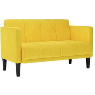 vidaXL Vidaxl - Divano Divanetto Giallo 111 cm in Tessuto