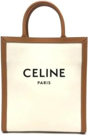 Celine Pre-owned Canvas celine-bags - Dames - Vintage Handtas - Beige - ONE Size - Leer - Vintage