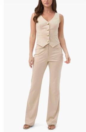 Trina Turk Apple Faux Suede Pants In Light Beige