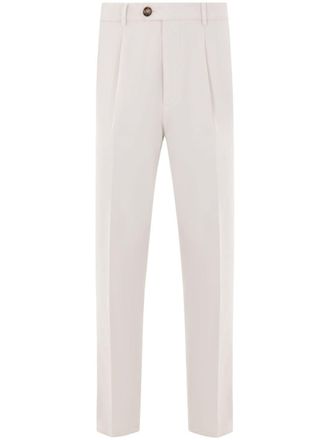 Brunello Cucinelli Broek met geplooid detail - Wit