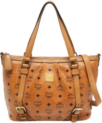 MCM Pre-owned Handbags, female, Brown, Size: ONE SIZE Pre-owned Coated Canvas Shoulder Bag