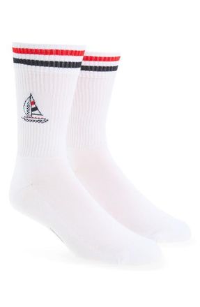 Thom Browne Funmix Intarsia Athletic Crew Socks in White at Nordstrom