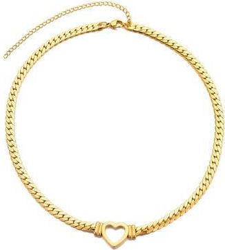 Adornia Heart Charm Curb Chain Necklace in Gold at Nordstrom Rack