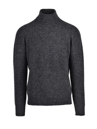 Roberto Collina Grey Alpaca-Blend Crewneck Sweater