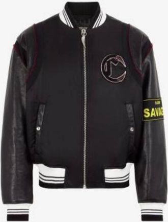Roberto Cavalli Logo Patch Varsity Bomber Jacket, Brand Size 48 ( US Size 38 )