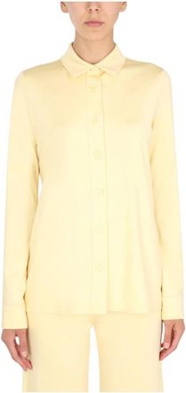 Jil Sander Button-Front Shirt - Dames - Overhemden - Geel - M - Katoen - Overhemden