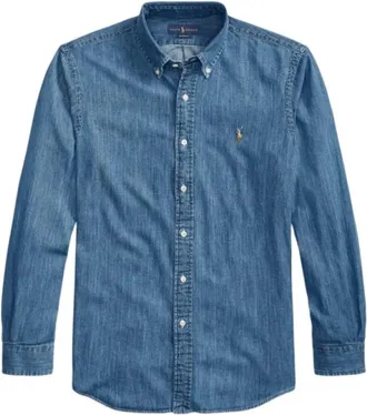 Polo Ralph Lauren Overhemden, Heren, Blauw, 2Xl, Denim, Klassieke Denim Overhemd voor Mannen