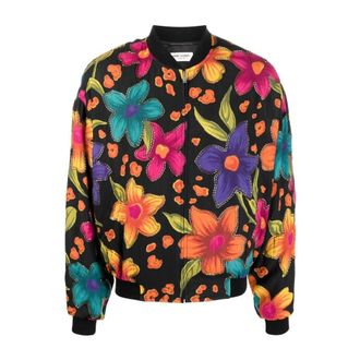 Saint Laurent Teddy Floral Crepe Bomber - Heren - Jassen - Veelkleurig - Maat: M