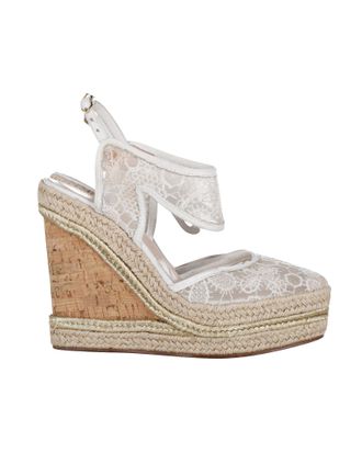 Nicholas Kirkwood Pre-owned Womens High Heel Lace Wedges in Cream Synthetic - Size EU 37