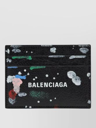 Balenciaga compact wallet textured finish cardholder